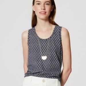 LOFT Mosaic Vintage Soft Tank - Navy